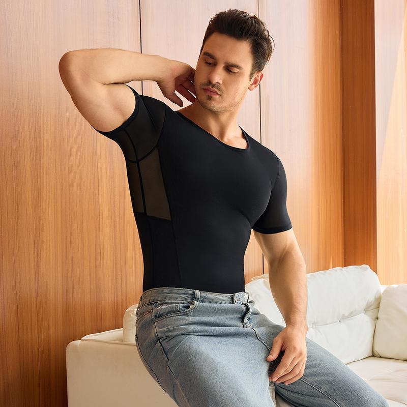 【LIVE】Nebility Men’s Mesh Compression Shapewear Top - Tummy Control, Anti-Odor Cool Breathable Quick-Dry Fabric, Menswear for Everyday Wear and the Gym 【LIVE】Nebility Men’s Mesh Compression Shapewear Top - Tummy Control, Anti-Odor Cool Breathable Quick-Dry Fabric, Menswear for Everyday Wear and the Gym