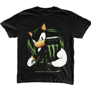 Unlesh The Beast T-Shirt, Shadow the Hedgehog Shirt, Sonic Shirt, Unisex Graphic Tees Gothic Grunge Y2k Emo Scene Amity Affliction Style Clothes, Unisex Cotton Crewneck T-Shirt Menswear Womenswear Streetwear Top