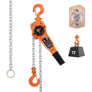 【fathersdaygift】VEVOR Manual Lever Chain Hoist, 1T 2200LBS Capacity Heavy Duty Come Along, 10FT Lift G80 Alloy Steel Chain With Dual Pawl Mechanical Brake,360°Rotating Hooks, for Warehouse Construction Garage