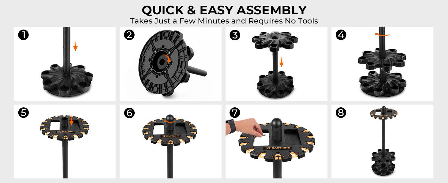 KastKing V16 Fishing Rod Rack With Rotating Base AND KastKing White Patented V15 Vertical Fishing Rod Holde- Fishing Pole Rack Holds Up to 15 Fishing Rods or Combos, Lightweight and Durable ABS Construction, Space-Saving Fishing Rod Holders for Garage KastKing V16 Fishing Rod Rack With Rotating Base AND KastKing White Patented V15 Vertical Fishing Rod Holde- Fishing Pole Rack Holds Up to 15 Fishing Rods or Combos, Lightweight and Durable ABS Construction, Space-Saving Fishing Rod Holders for Garage