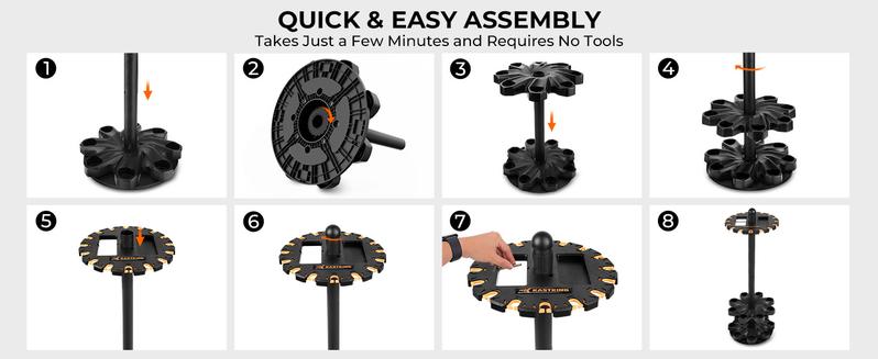 KastKing V16 Fishing Rod Rack With Rotating Base AND KastKing White Patented V15 Vertical Fishing Rod Holde- Fishing Pole Rack Holds Up to 15 Fishing Rods or Combos, Lightweight and Durable ABS Construction, Space-Saving Fishing Rod Holders for Garage