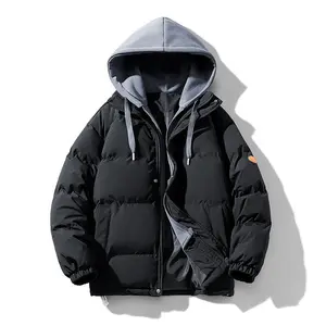 Men's Winter Hooded Cotton Jacket Warm Loose Street Style Thickened Cold-Proof Coat
