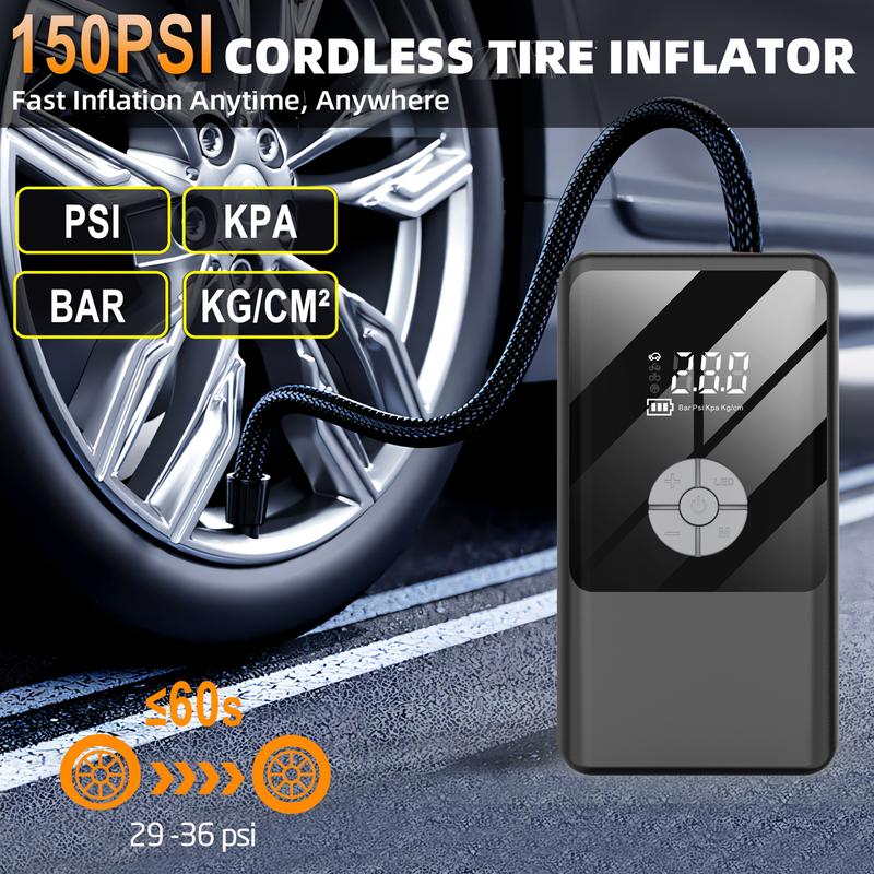 7200A 6-in-1 Multi-Function Emergency Jump Starter with Air Compressor 150PSL Portable Car Battery Starter Digital Tire Inflator for 2.64 Gallon Gasoline or 2.38 Gallon Battery Vehicles