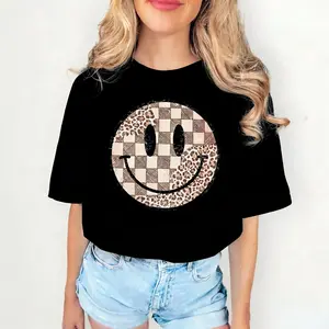 On Trend Checker Face T-Shirt Funny