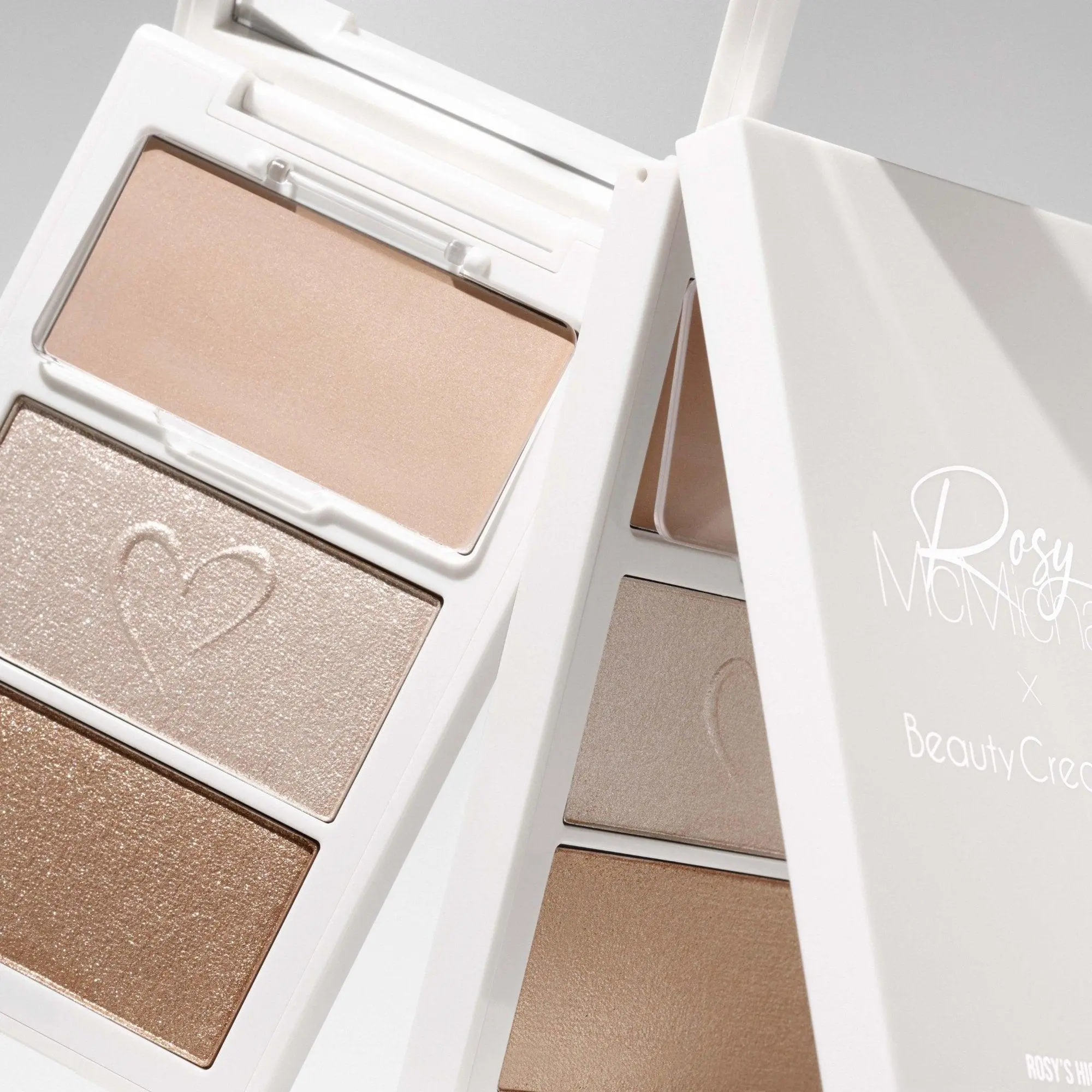 Beauty Creations Rosy McMichael Vol 2 Highlighter Set - 3-Shade Cream & Powder Makeup, Radiant Glowup Makeup Products for Flawless, Silky Finish - Cosmetic Multi-Pack