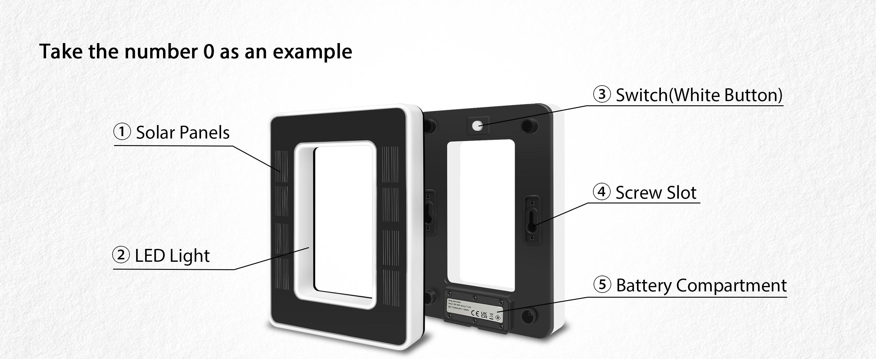 ISUNMEA Solar Lighted House Numbers 6.7 Inch Waterproof LED Address Signs for Outside Modern House Numbers with Large Personalization Options,Decorate your door number, DIY personalisation.Modern Farmhouse Illuminated Sign Light  Solar Waterproof Lamp