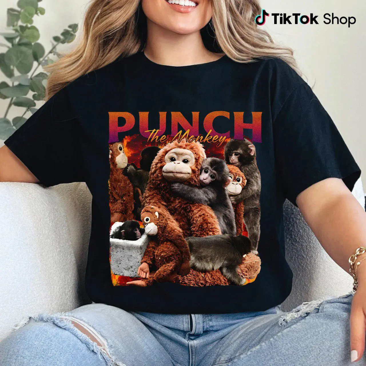 Punch The Monkey Graphic Tee – Funny Monkey Animal Vintage T-Shirt