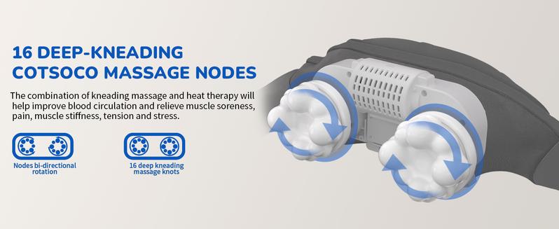 Cotsoco Shiatsu Neck Massager with Heat, Back Shoulder Massager Deep Kneading, Comfort Electric Massager for Home Office Car Use, Gift for Women & Men, Valentine's Day gifts