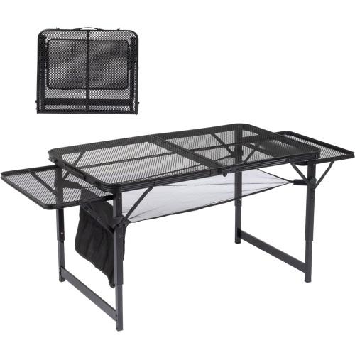 Camping Table, Folding Camping Table with Storage, Portable, Lightweight,  Aluminum Outdoor Table for BBQ, Picnic, Camping, Hiking, Beach, and Indoor