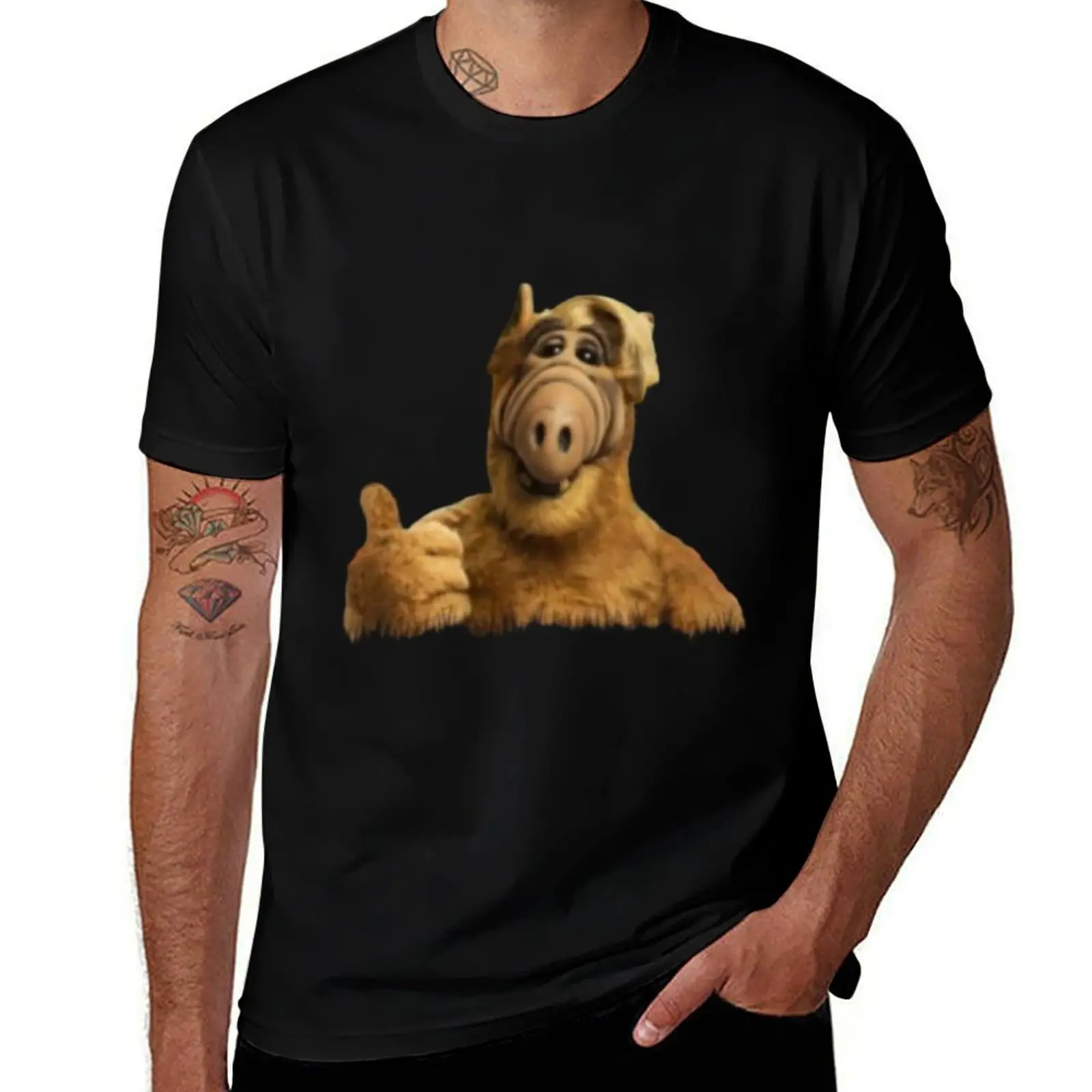 Gimme Your Cats Funny Alf Meme Mens T Shirts Cotton Short Sleeve T-Shirt Crew Neck Tees Casual Shirt