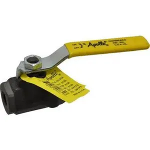 Apollo Valves 1/4" Pipe, Standard Port, Carbon Steel Standard Ball Valve 2 Piece, InlineOne Way Flow, FNPT x FNPT Ends, Lever Handle, 2,000 WOG, 150 WSP 73A10101A