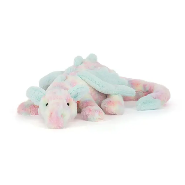 Jellycat Rainbow Dragon Plush Toy | Pastel Multi-Color Stuffed Animal