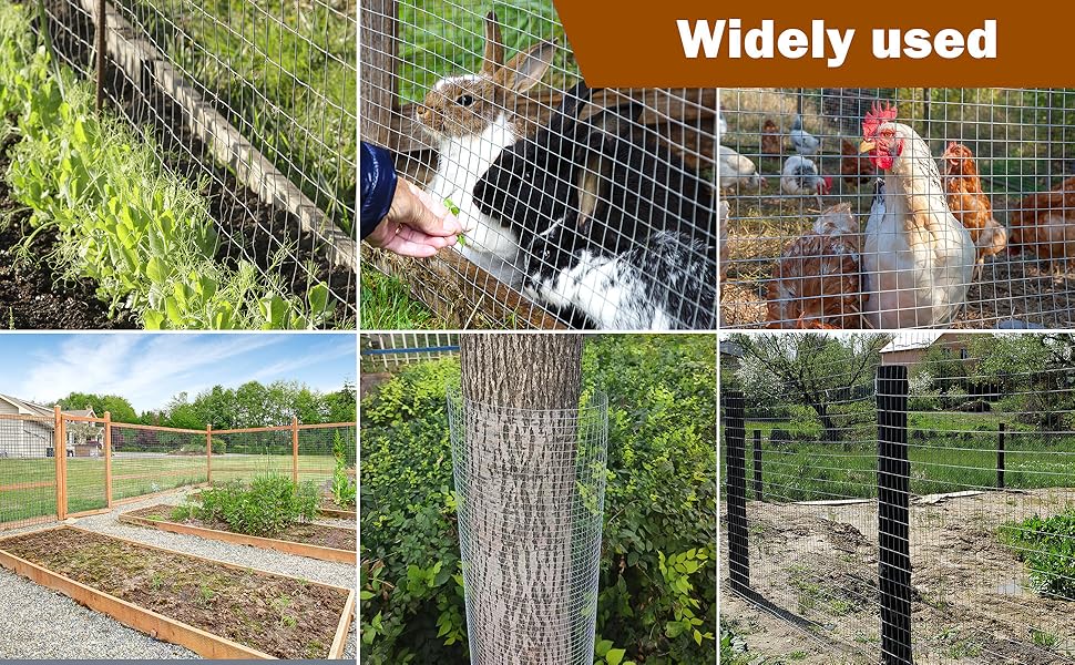 Chicken Wire Fencing Hardware Cloth 1/2 inch 19 Gauge Rust-Resistant Mesh Roll with Snips/Gloves for Chicken Coop/Vegetable/Garden/Plants/Poultry Enclosures/Tree/Gutter Guards