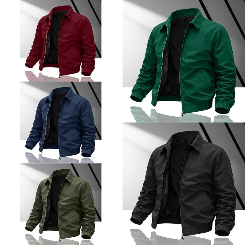 Men's Street Style Trendy Ins Matching Jacket and Coat Casual Turn-down Collar Zipper Jacket, Streetwear, Boyfriend Gift Vintage Jacket Short Zipper Men's Jacket