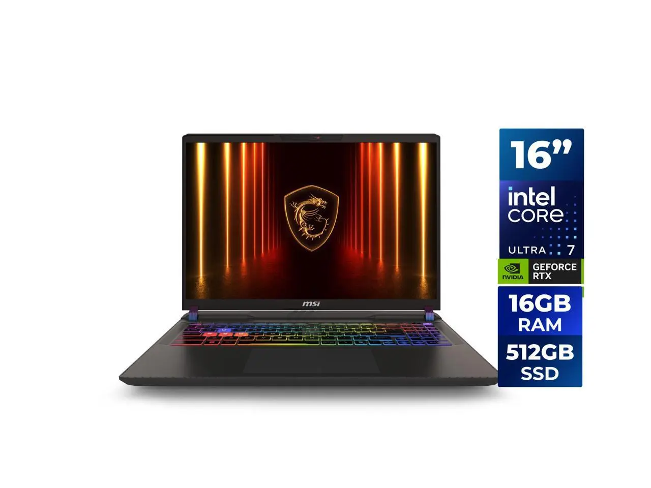 MSI Vector 16 HX AI 16 144Hz FHD+ Gaming Laptop: Intel Core Ultra 7-255HX, NVIDIA Geforce RTX 5070Ti, 16GB DDR5, 512GB NVMe SSD, Thunderbolt 5, Wi-Fi 6E, Win 11 Home: Cosmo Gray A2XWHG-212US