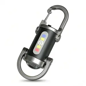 renZEC Rechargeable Mini Keychain Flashlight – 800 Lumens Super Bright EDC Light with 6 Modes & 600mAh Emergency Power Bank, COB Work Light for Camping, Hiking & Daily Use