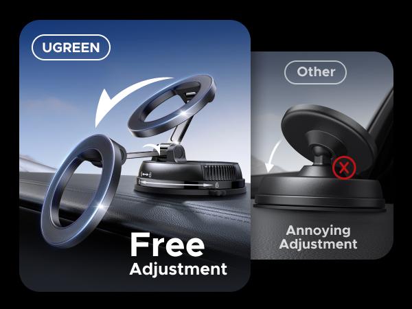 UGREEN Vacuum Magnetic Car Phone Holder,Car Phone Mount, 360° Adjustable for MagSafe Car Holder Foldable Suction Phone Mount for Car, for Garmin GPS/Mirror/Smooth Surface, for iPhone 17 16 Pro Max 15, and Android, TikTokShopHolidayHaul