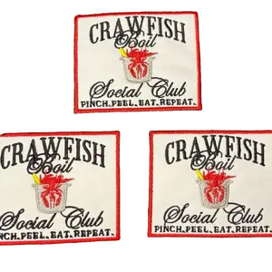 Crawfish Social Club Iron Hat On Patch | Embroidered Patch
