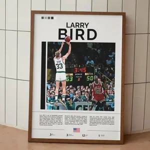 Larry Bird Poster No Frame, Boston Celtics Wall Art, Basketball Wall Art, Gift For Basketball Fans, Sports Room Decor, Decor Home