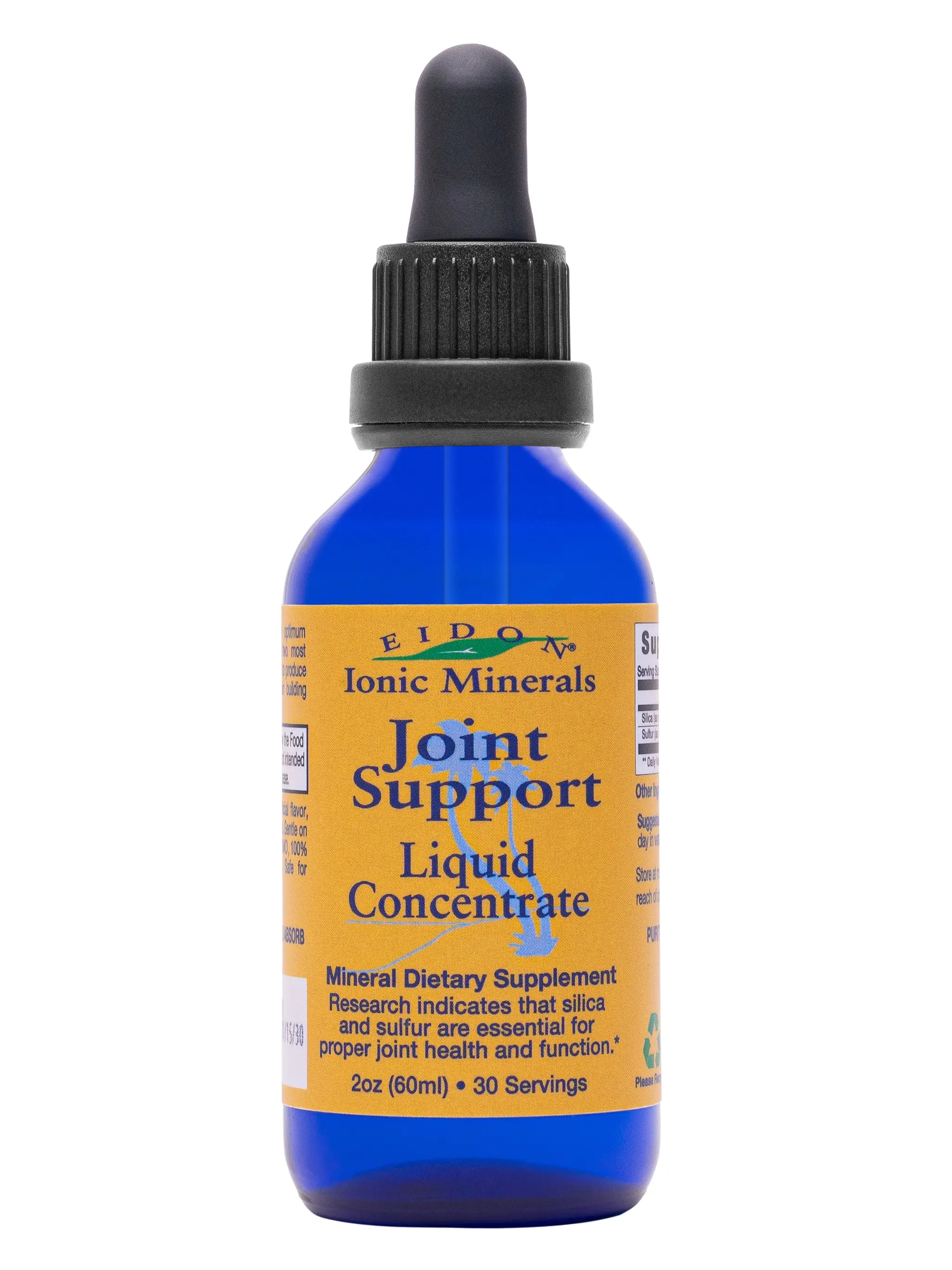 Eidon Ionic Minerals Joint Support Mineral Blend 2oz Concentrate - Gluten Free GMO Free Dairy Free Joint Relief Dietary wellness Supplement Fitness Collagen Silica Sulfur MSM Hair Growth Healthcare Vitamin