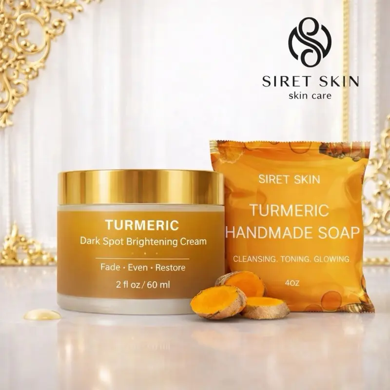 Turmeric Cream for the Appearance of Dark Spots 2oz + Turmeric Soap