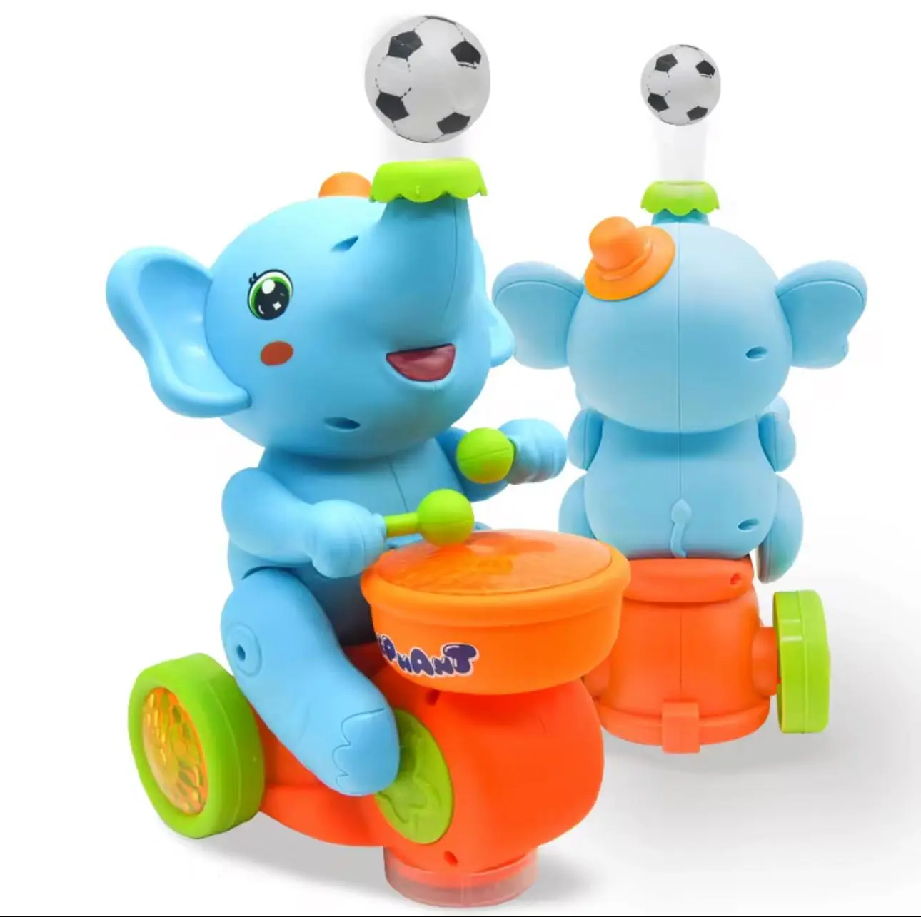 New Interactive Elephant Toddler Kids Toy (8x6x5 in) - Educational Musical Toy with Play, Sensory, ABS, LED Lights, Soft Drum Features, Kids Toys