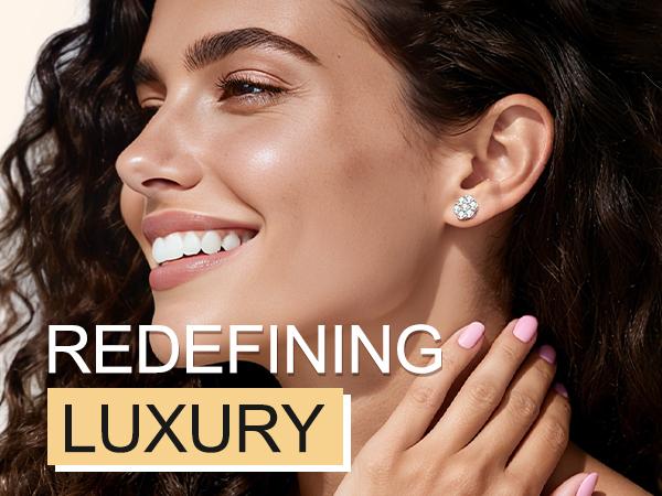 Delzzad 18k Gold-Plated Floral Stud Earrings Flower Lab-Created Moissanite Stud Earring Screw Back/Butterfly Back S925 Sterling Silver Moissanite Jewelry Perfect Birthday Mother’s Day Unisex Christmas Gift for Men Women Wedding Set