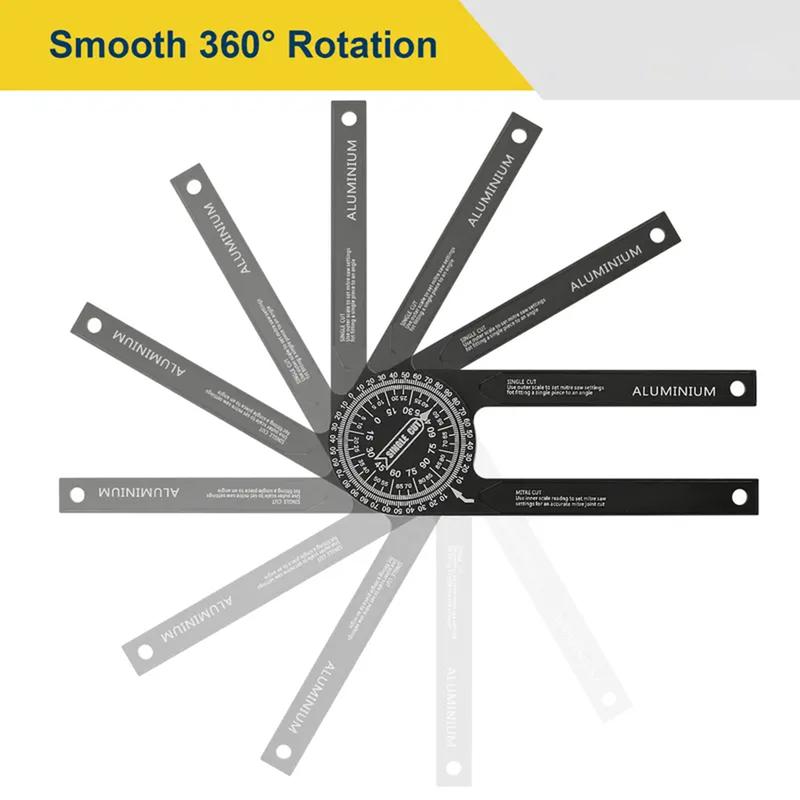 Aluminum Miter Saw Protractor for Woodworking, 360° Angle Finder with Laser-Engraved Scales Compatible with DW7084, Fits DW703, DW706, DW708, DW712, DW715, DW716, DW717, DW718, DWS780