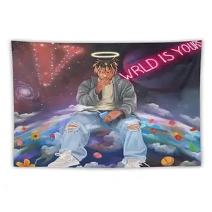 Juic Wrld Album Flag Tapestry Rapper Music Singer Tapestry Funny Poster for College Party Room Indoor and Outdoor Decor 40in*60in