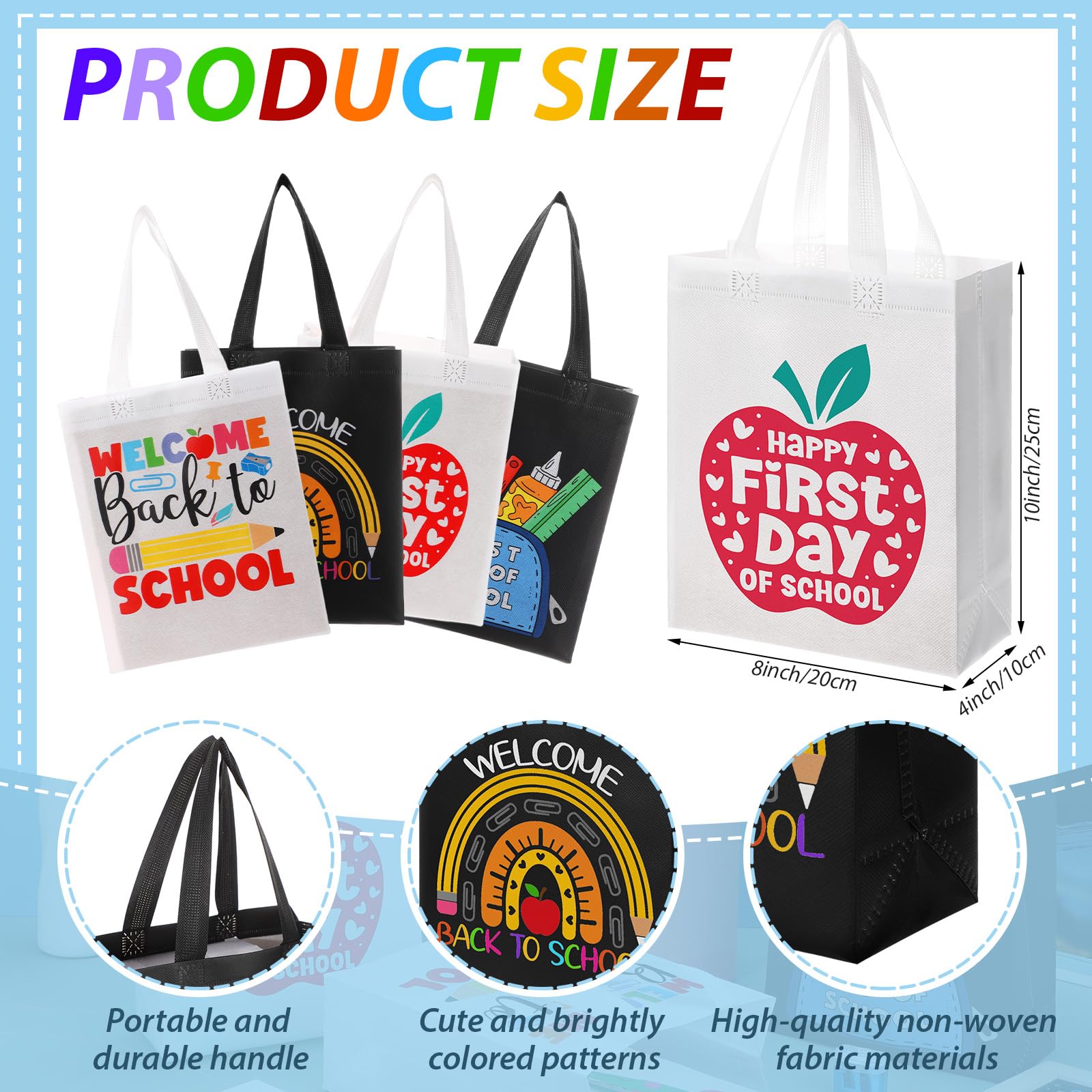 Graduation Goodie Bags Pencil Gift Bags Non Woven Crayon Handbags Crayon Bags Party Favors Bag for Student Teacher Christian,Birthday Thanksgiving Back to School Welcome First Day of School Graduation Gift,Classroom Gift Exchange