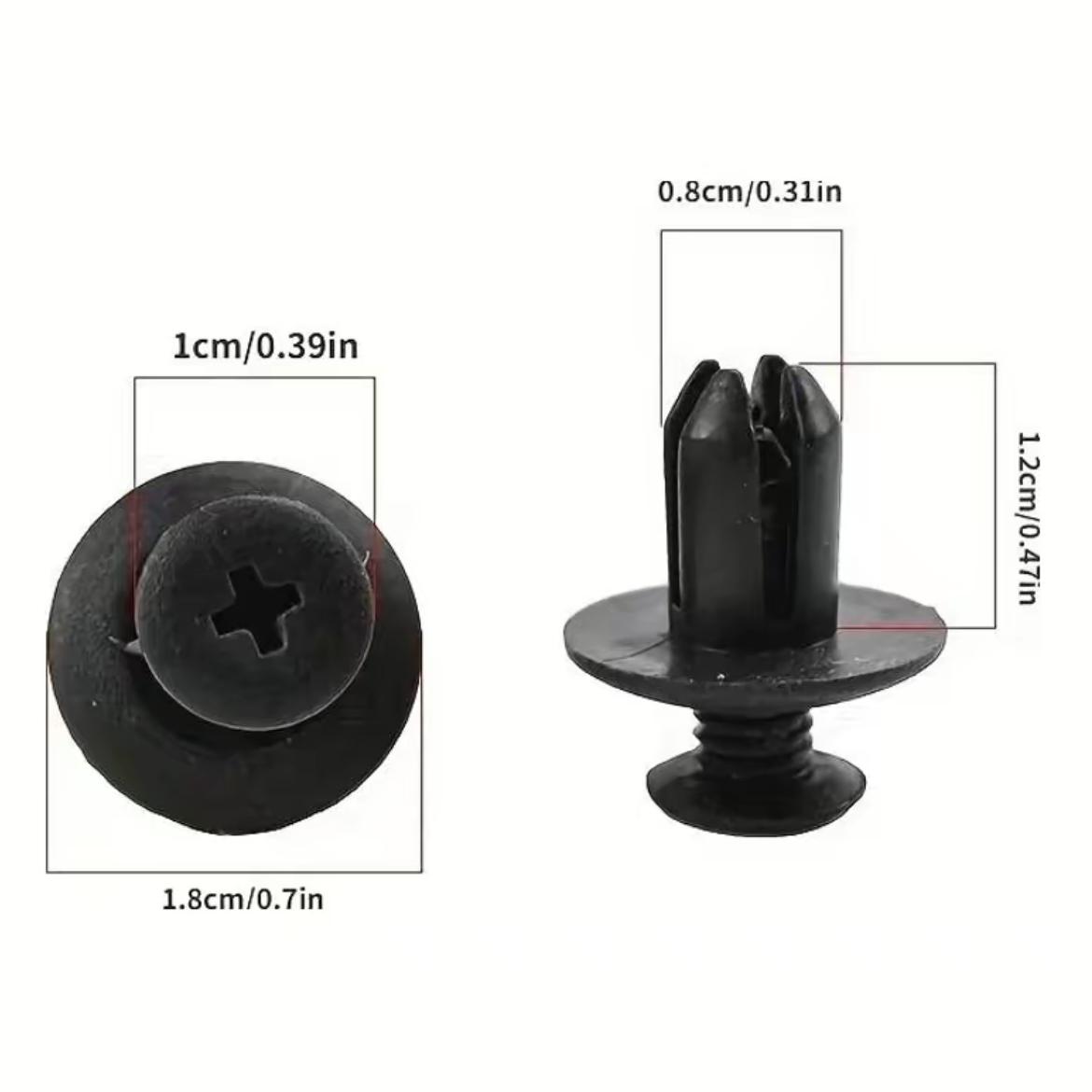 200pcs Plastic Rivet Fasteners Durable Car Clamps for Interior Exterior Trunk Quick Install Screws for Bumpers and Fenders Industrial Nuts Body Screw Kit Vehicle