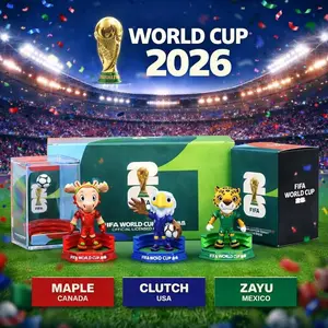 sunny&sandy mexico world cup 2026 soccer mascot toys collectible figure set maple canada clutch usa zayu mexico durable plastic figures