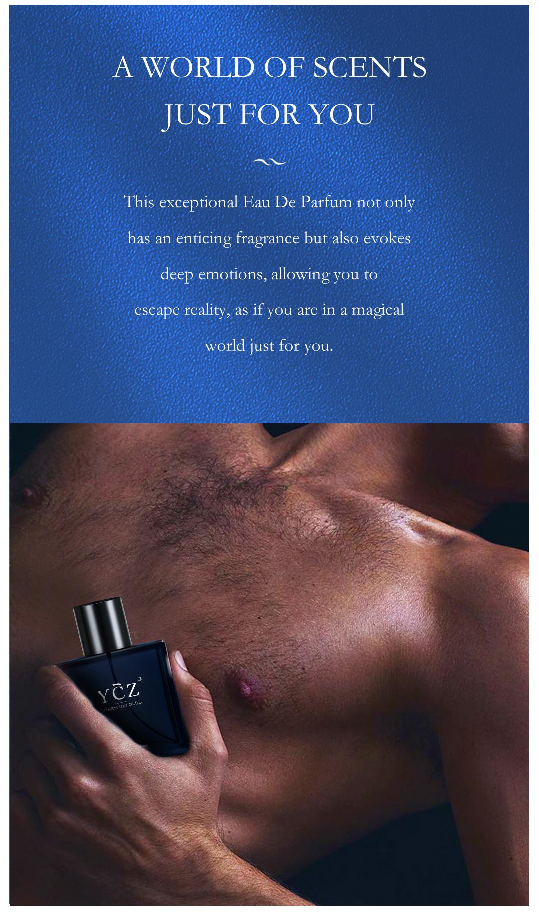 YCZ Cologne Midnight Eau De Parfum Men - 1.7oz(50ml) Long Lasting Fragrance with Floral, Fruity, and Woody Notes, Alcohol Free, Charm for Perfume Collectors