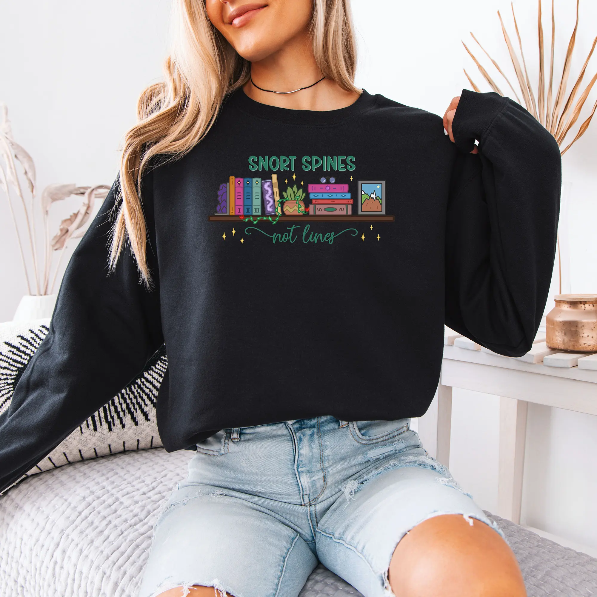 Snort Spines Not Lines - Crew Neck Sweatshirt