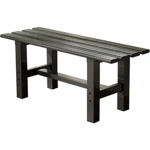TECSPACE 35 Inches Aluminum Outdoor Weatherproof Bench Backless, 330 LBS Bearing Capacity Garden Porch Bench, Black Comfortable Garden Kneeler Seat