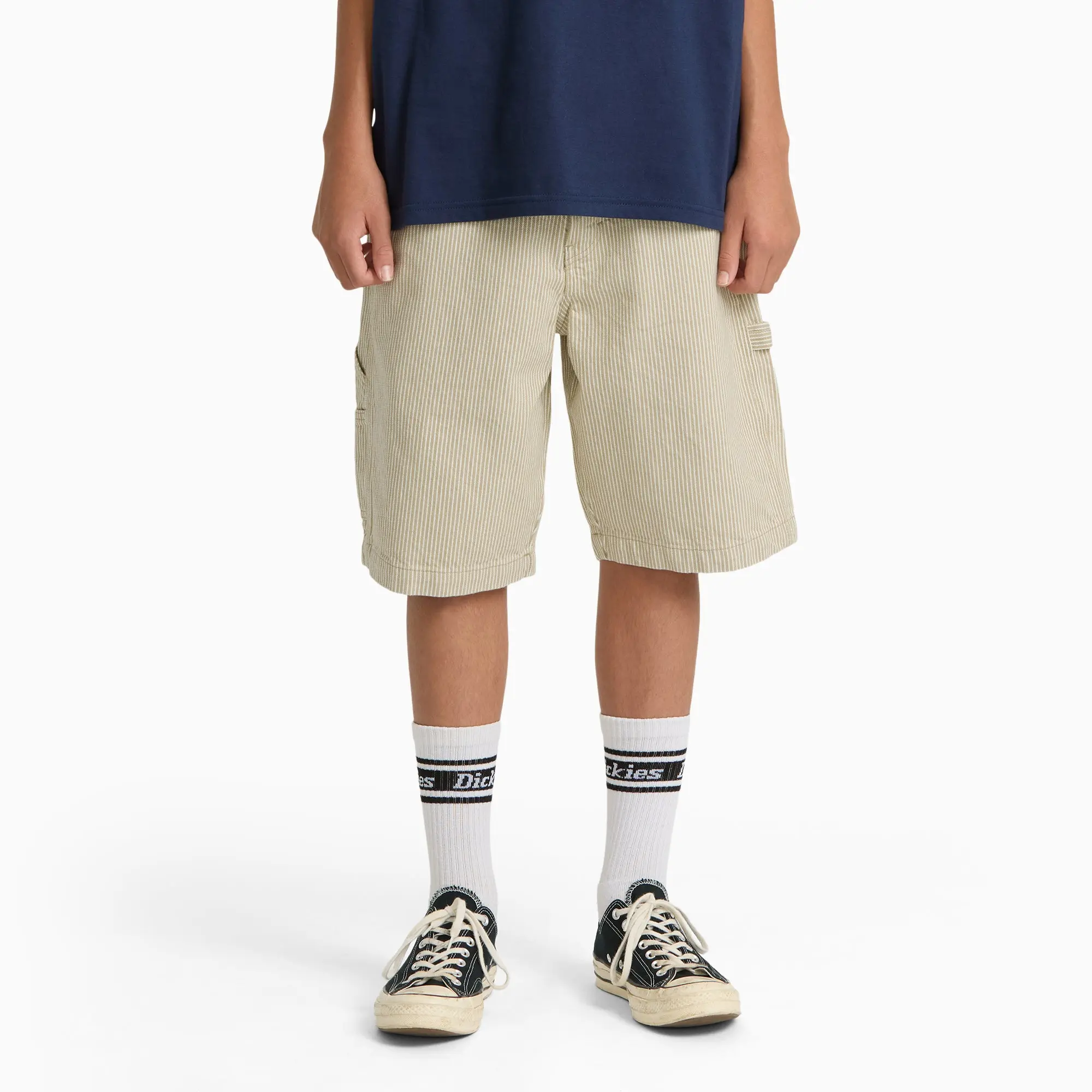 Dickies Hickory Carpenter Shorts, 11", 100% Cotton Workwear Durable, Workwear Cold Weather Style Classic Menswear