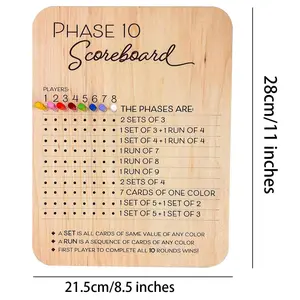 This wooden stage scoreboard is a fun tabletop board game accessory. Perfect for parties and family game nights, the wooden stage scoreboard features colorful wooden pegs. adult card game mini Party Board Game Rope Untangling Board Game
