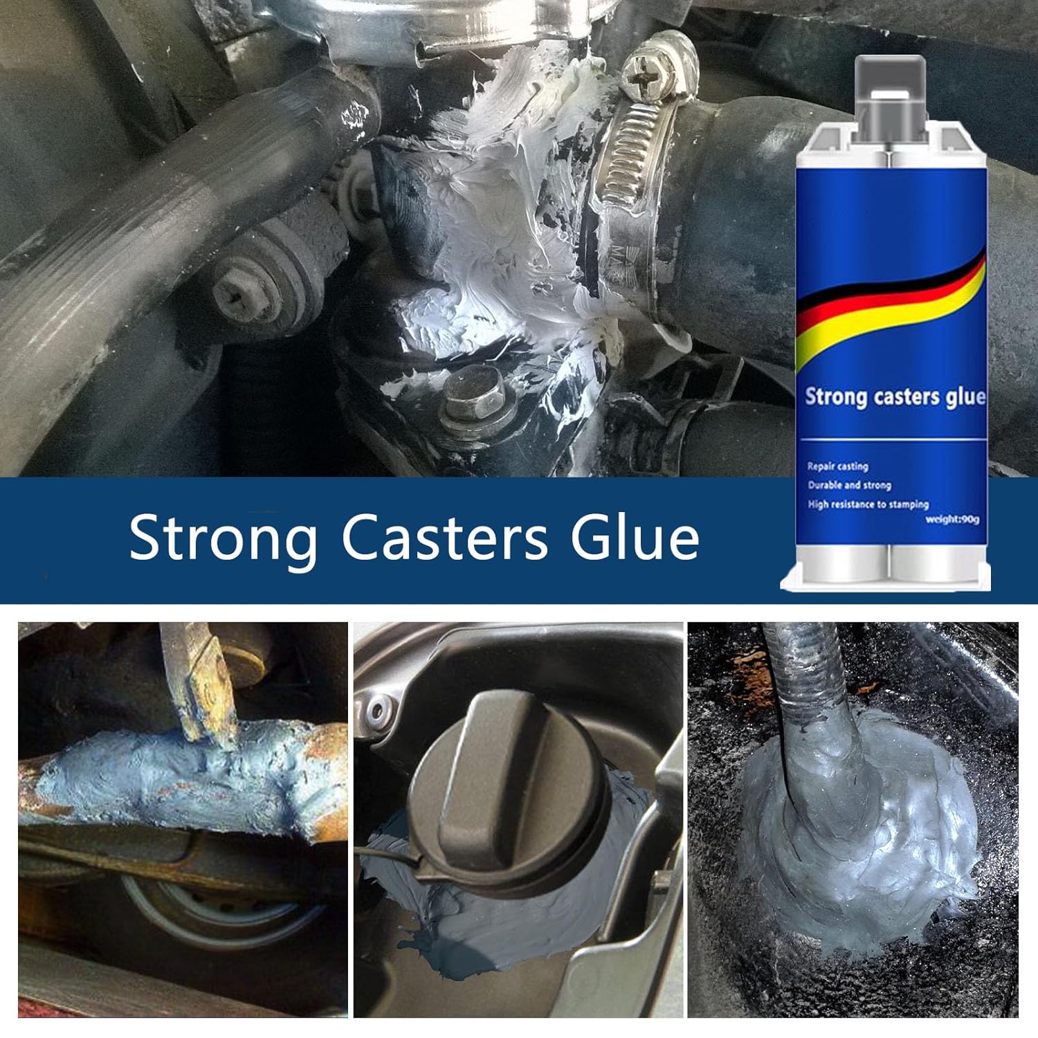Enhanced Casting Adhesive, Metal Repair Adhesive, Casting Repair Adhesive, High Temperature Resistant Liquid Metal Welding Filler for Metal Casting Defects, AB Glue New Semi