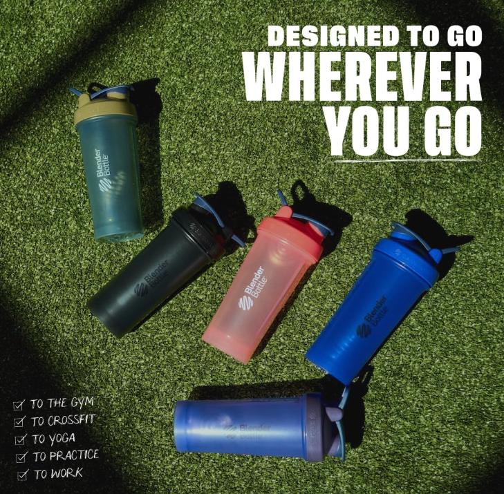 BlenderBottle Classic V2 Shaker Bottle Perfect for Protein Shakes and Pre Workout, 20oz, Full Color Purple