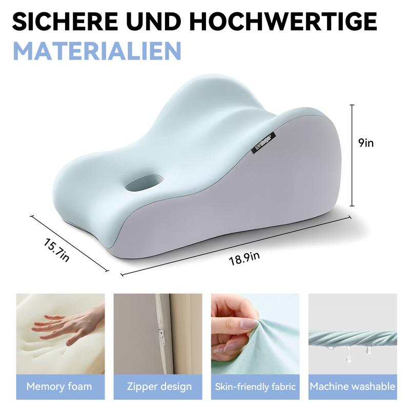 【Holiday Haul】1Pack Wedge Pillow for Adults Ergonomic Memory Foam Design Soft Fabric Comfortable Back Neck Leg Support Face Down Reading Pillow Modern Simple Style Versatile Home Use