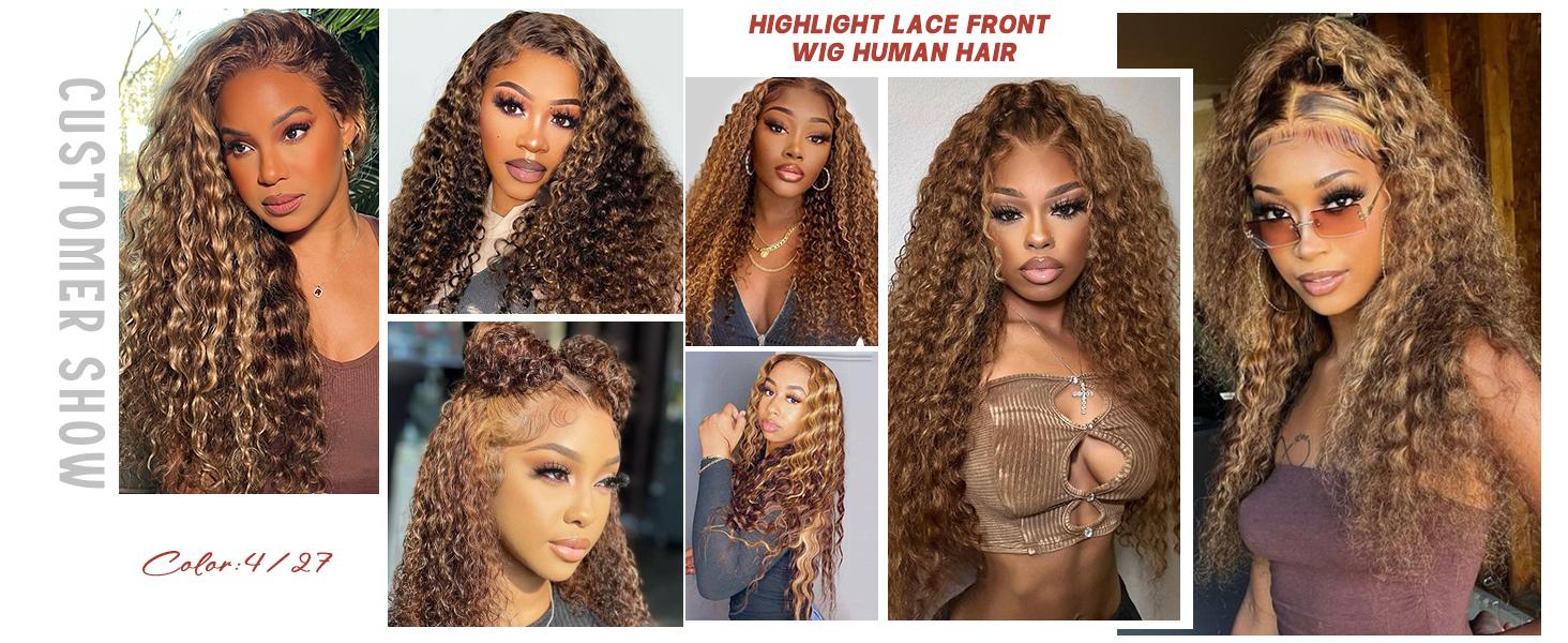 2026 TikTok Shop Deal Chocolate Brown Deep Wave Lace Front Wigs Human Hair 180 Density 13x6 HD Lace Frontal Wigs Curly Human Hair Brown Glueless Wig For Women Pre Plucked with Natural Hairline Valentine's Day Gift
