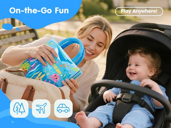 hahaland Ocean Busy Book for Toddlers 1-3, Montessori Toys Sensory Activity Busy Board, Travel Toy for 1 2 3 Year Old Boys Girls, Educational Fine Motor Skills Learning Toy, Toddler Birthday Gift
