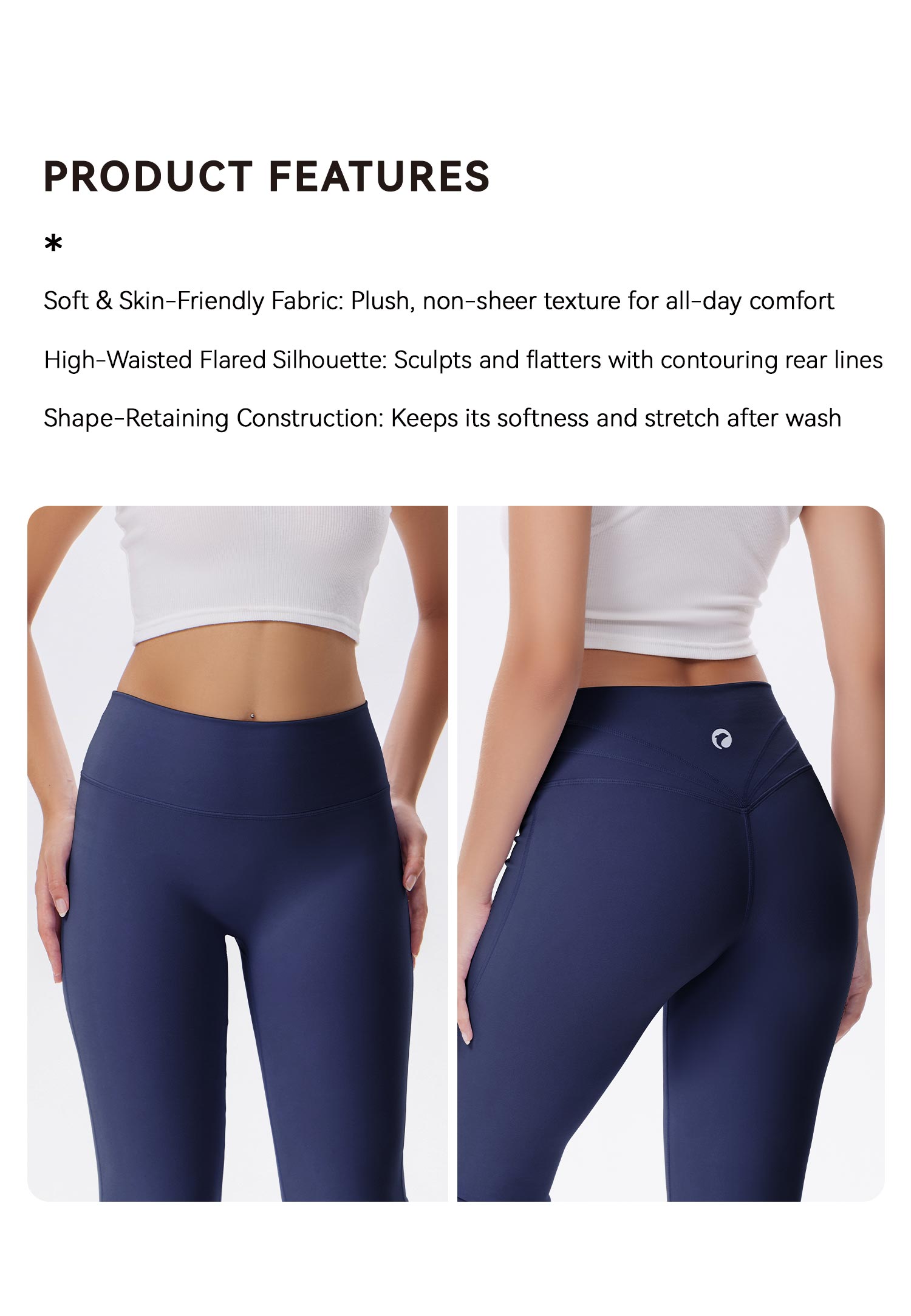 OQQ Women's High Waist Flare Yoga Pants V Back Workout Trousers Gym Sport Flared Leggings for Fitness SpringStatements