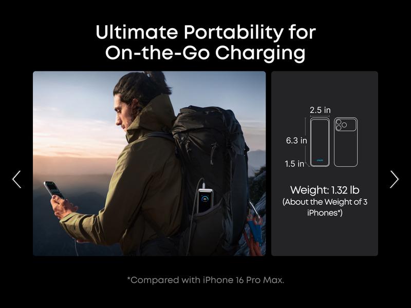 [Live Only] Anker Prime Power Bank, 26,250mAh 3-Port Portable Charger with 300W Max Output, Two-Way Charging, TSA-Approved, App Control, for MacBook, iPhone 17/16 Series, and More (Base Not Included)