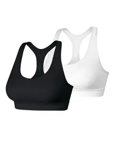 Hanes Sport Women's Racerback Sports Bra With Compression 2-pack Multi Pack Comfortable Fit Everyday Support Breathable O91782