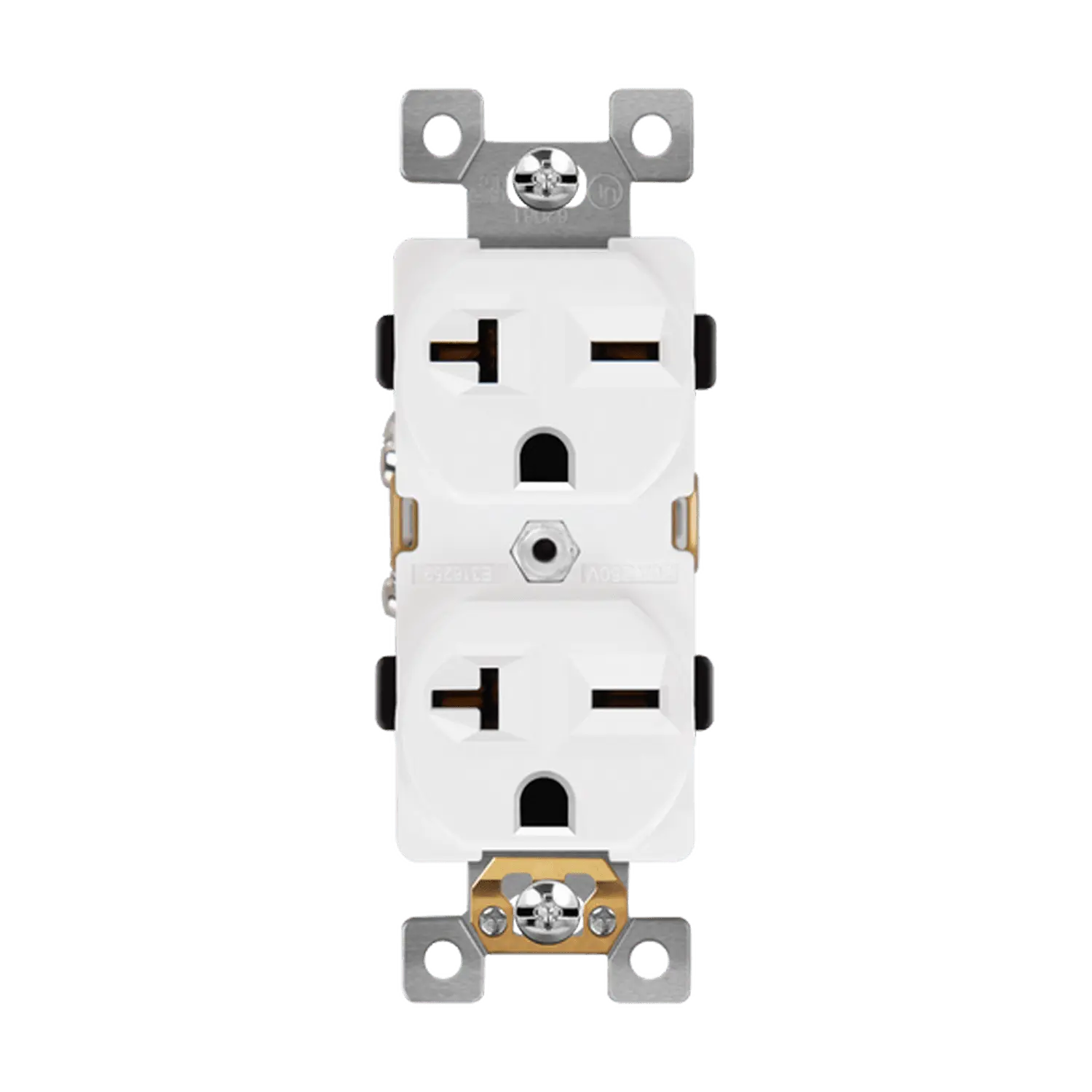Enerlites Industrial Grade Heavy Duty 20A 6-20R Duplex Receptacle - Multiple Sockets High Power Electrical Socket, 20a-250v, Back Wired, Brass Strap, Compatible with 10awg to 14awg Wires