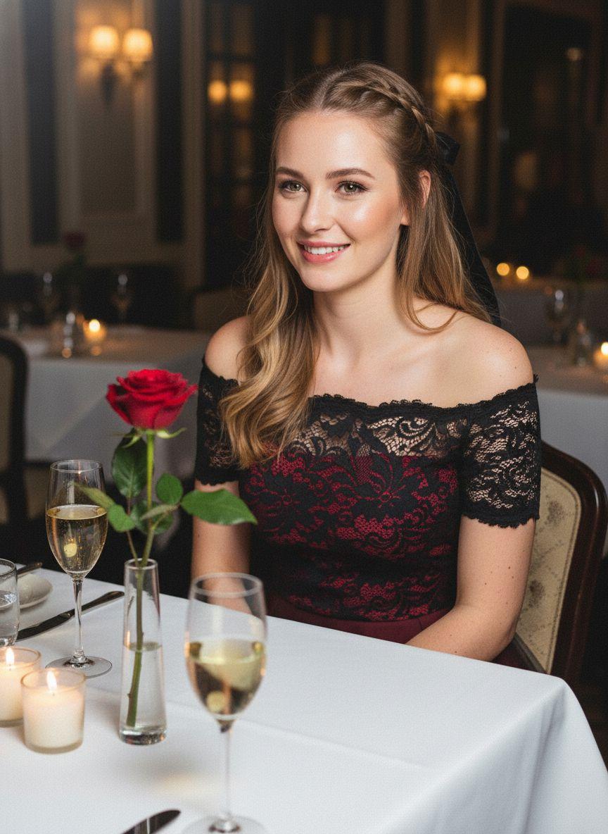 1950S OFF SHOULDER LACE SWING DRESS Formal Womenswear