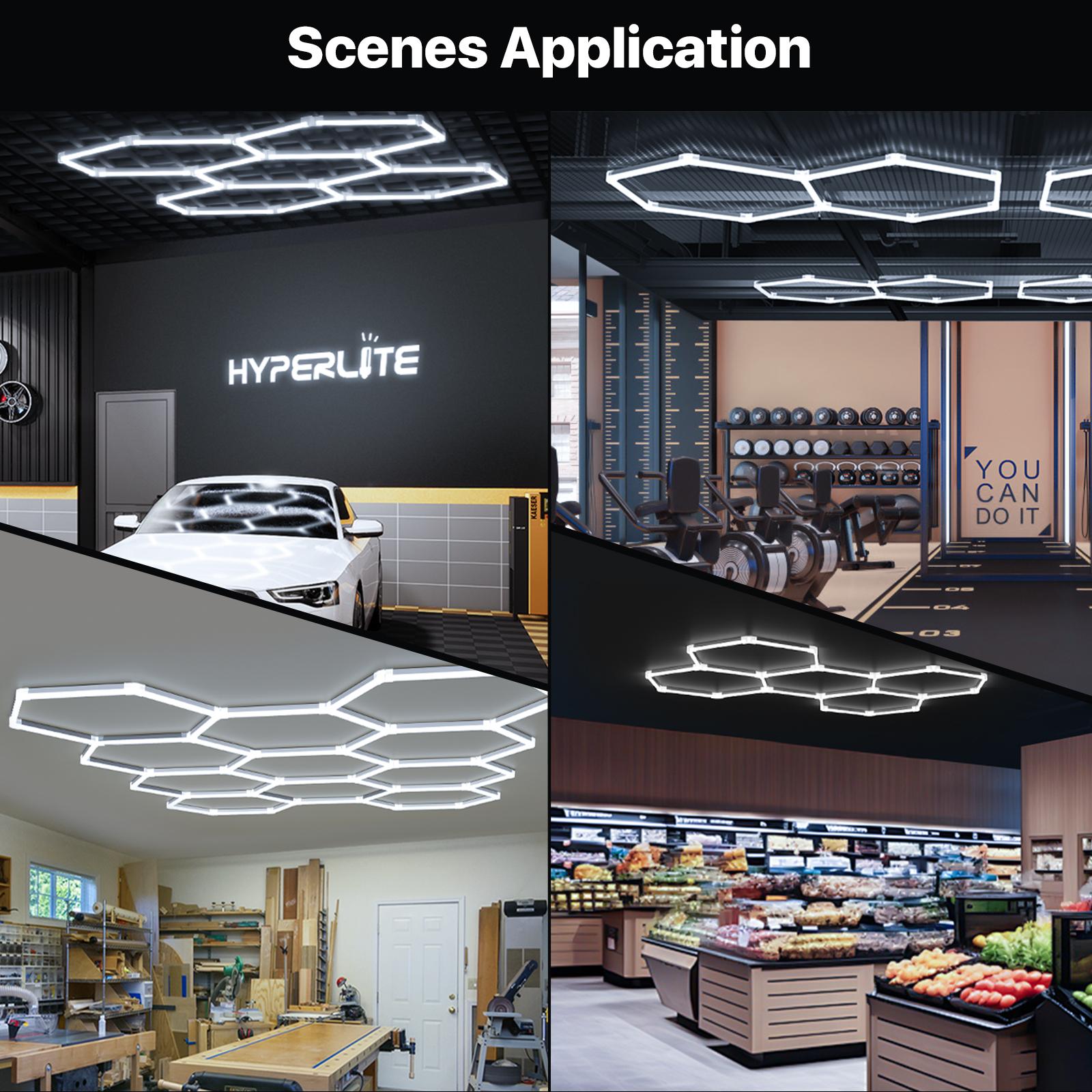 IPACKORIN Hexagonal Ceiling Light, Honeycomb Ceiling Light,Ultra Bright Honeycomb Lights, Hexagonal Garage Lights for Shops Supermarkets Shopping Malls Car Shows Basements Gymnasiums,  stockup mothersday