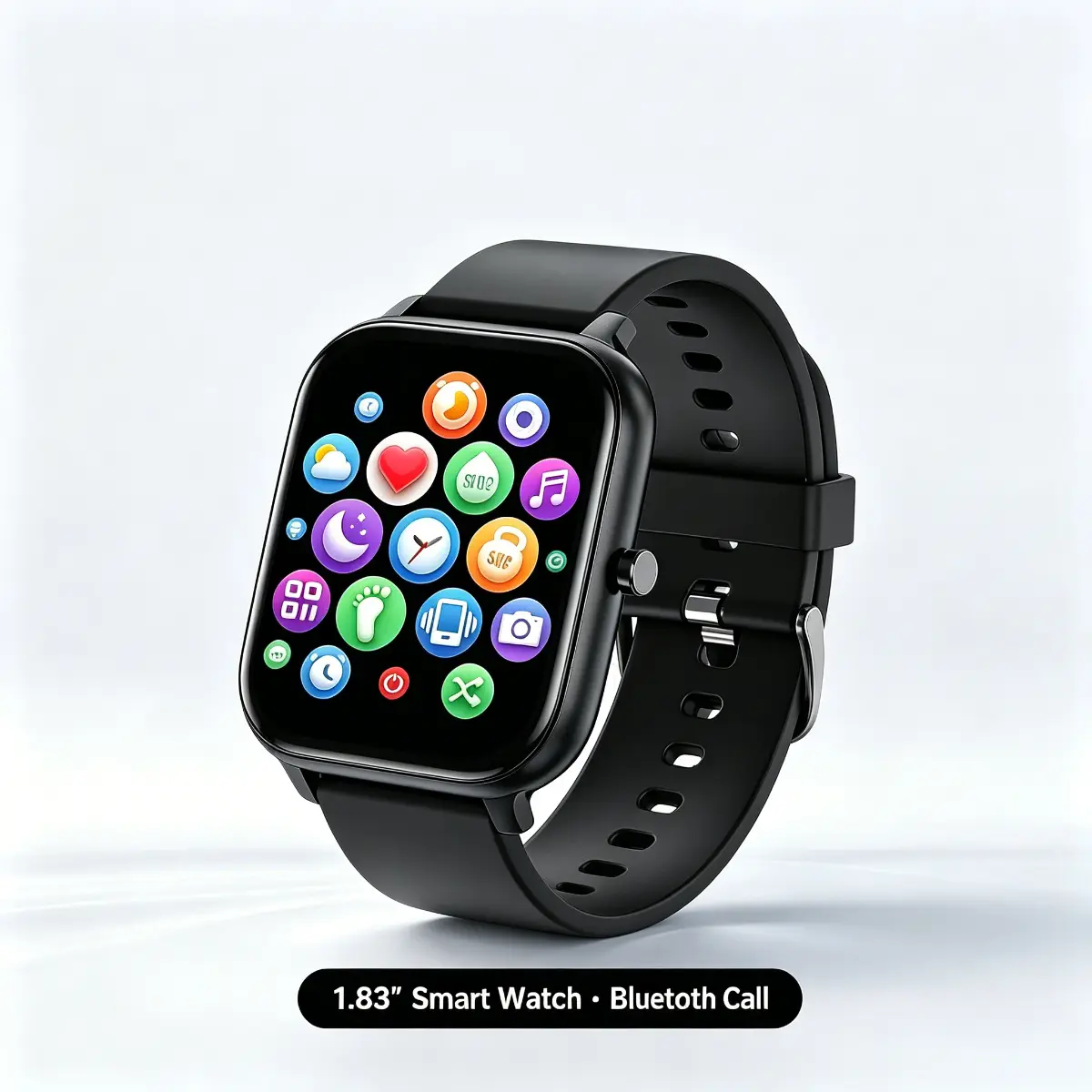 1.83" Smart Watch for Men Women, Bluetooth Calling Fitness Tracker with Heart Rate Blood Oxygen Sleep Monitor, 112 Sport Modes IP68 Waterproof Touch Screen Smartwatch for iOS Android, Black Custom Wearable Phone