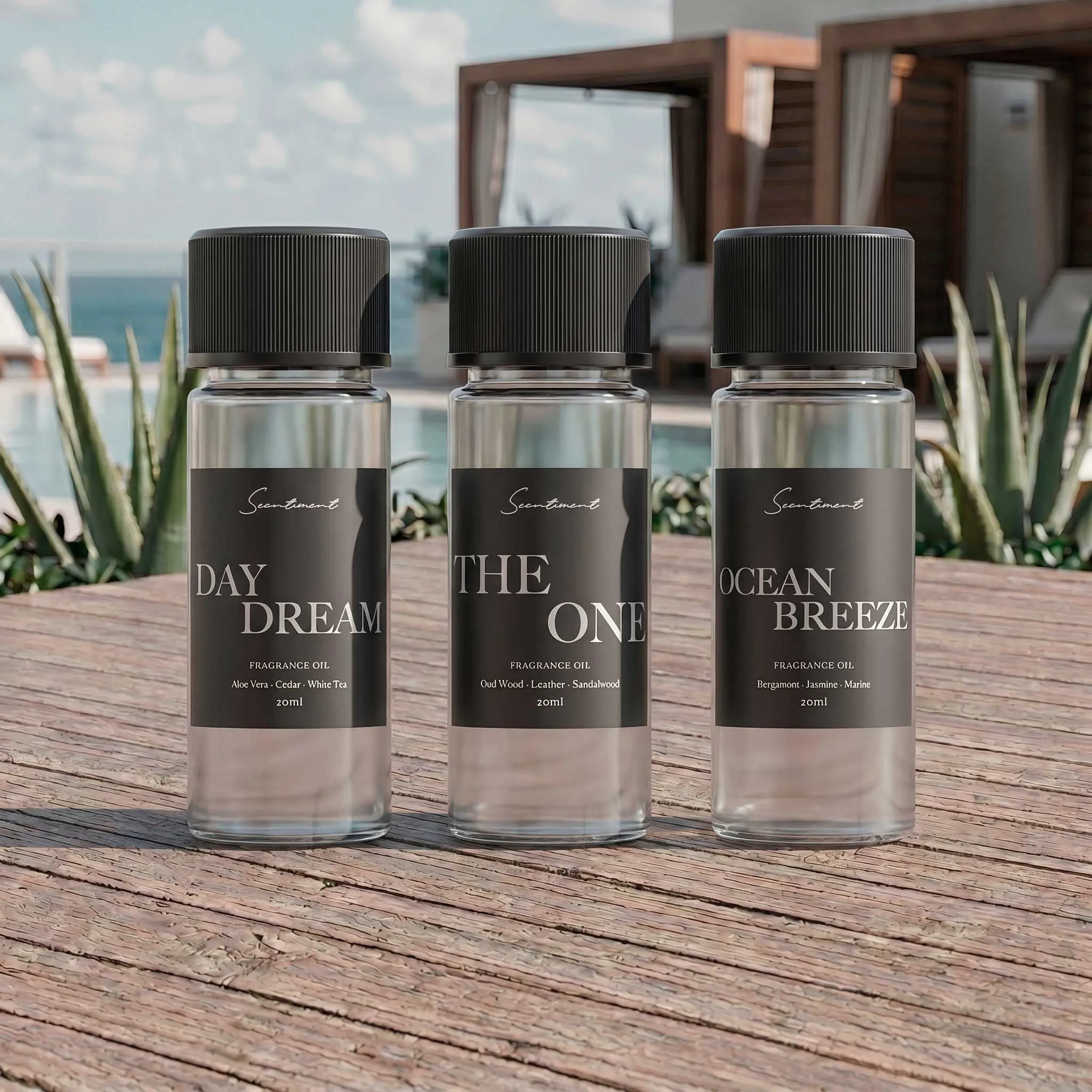 Scentiment Hotel Scents Discovery Set: Sampler Size Diffuser Fragrance Oils Inspired by Iconic Hotels for Home & Travel (20ml)